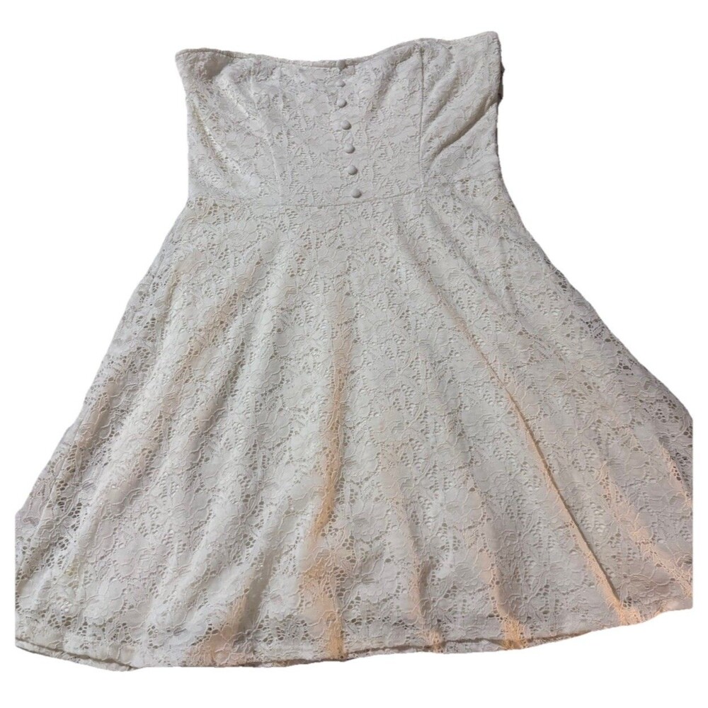 Vintage Garage White‎ Lace Tube Dress - Coquette Y2K Mini